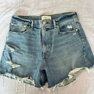 A&F High Rise Denim Shorts